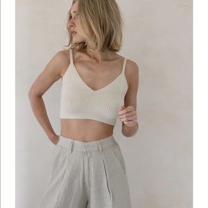 NEW Laude the Label Knitwear Bralette Top Ivory S